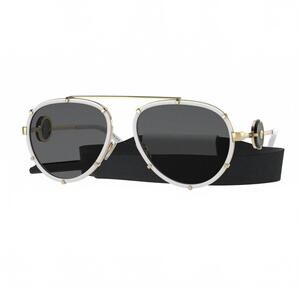 NEW VERSACE women's ve2232 aviators runway non-polarized sunglasses in white